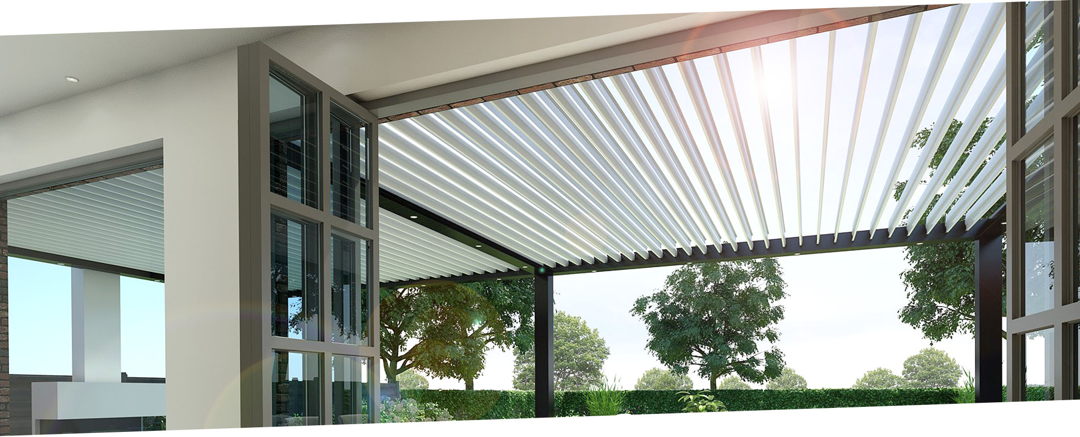 Lamellendach beleuchtet